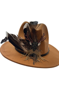 Crystal deer and feathers hat