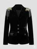 JOIE Black Velvet Statement Blazer
