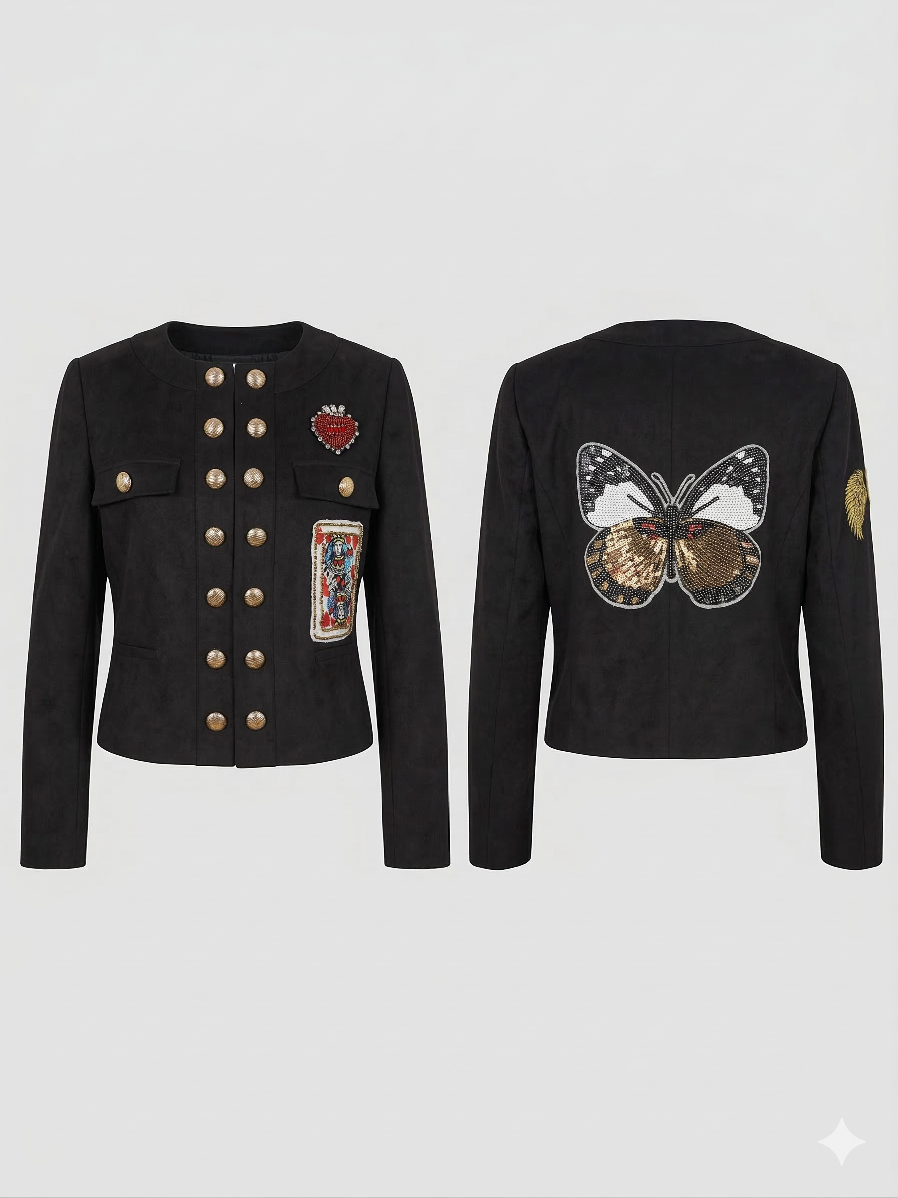 JASON WU Embellished Military Short Blazer
