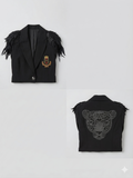 Elegant. Dark. Unforgettable.NICOLE MILLER Black Statement Blazer.