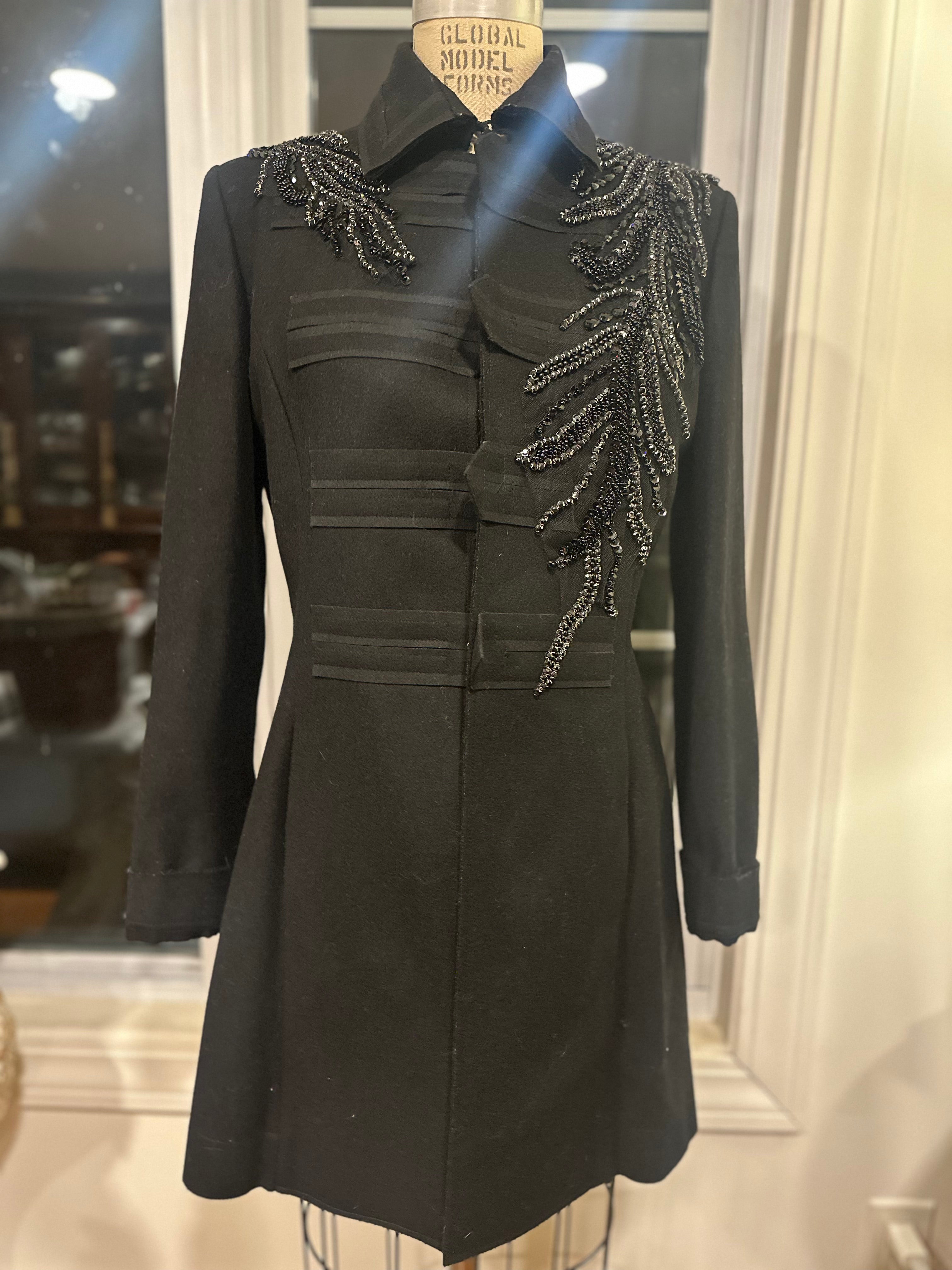Noir Embellished Statement Coat