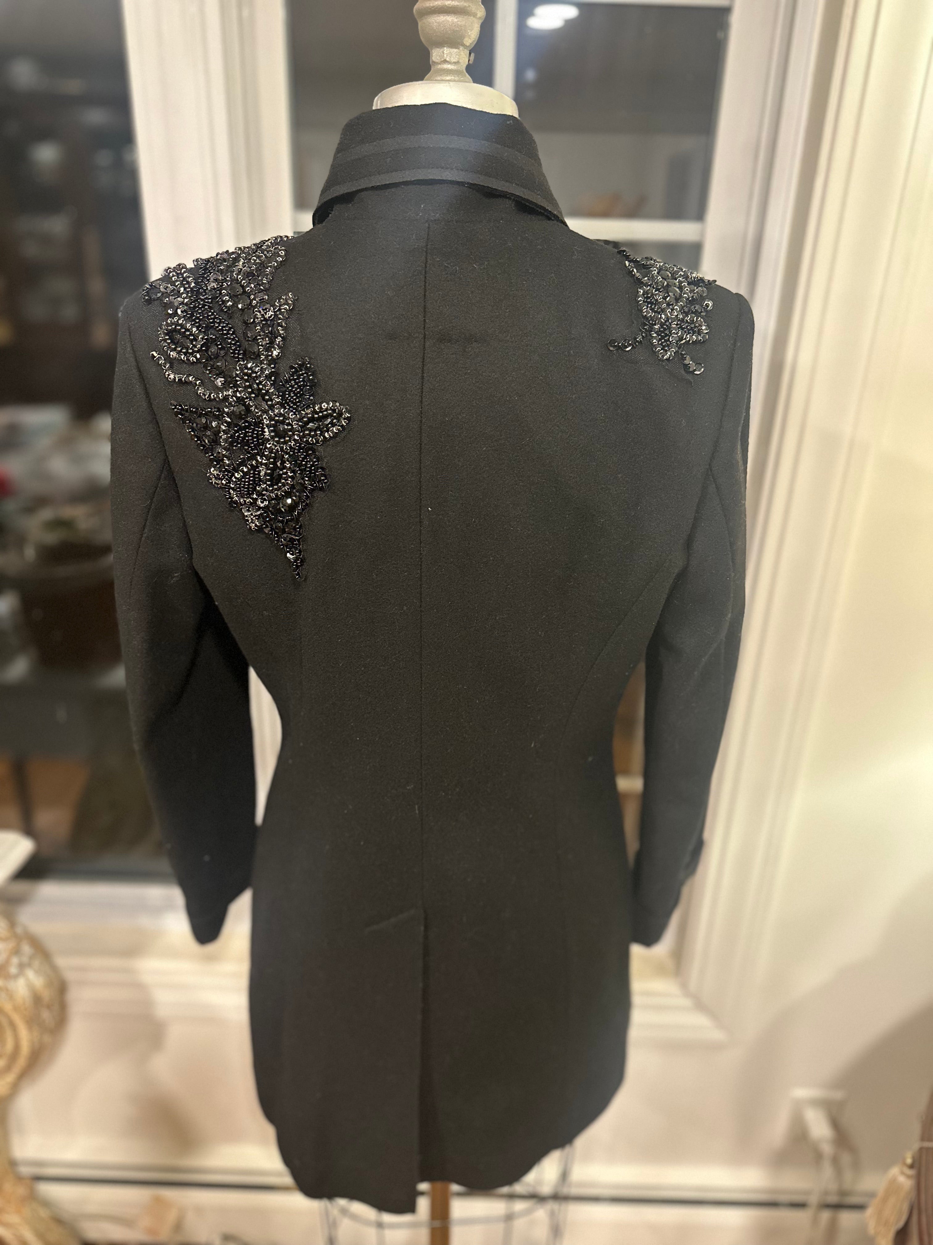 Noir Embellished Statement Coat