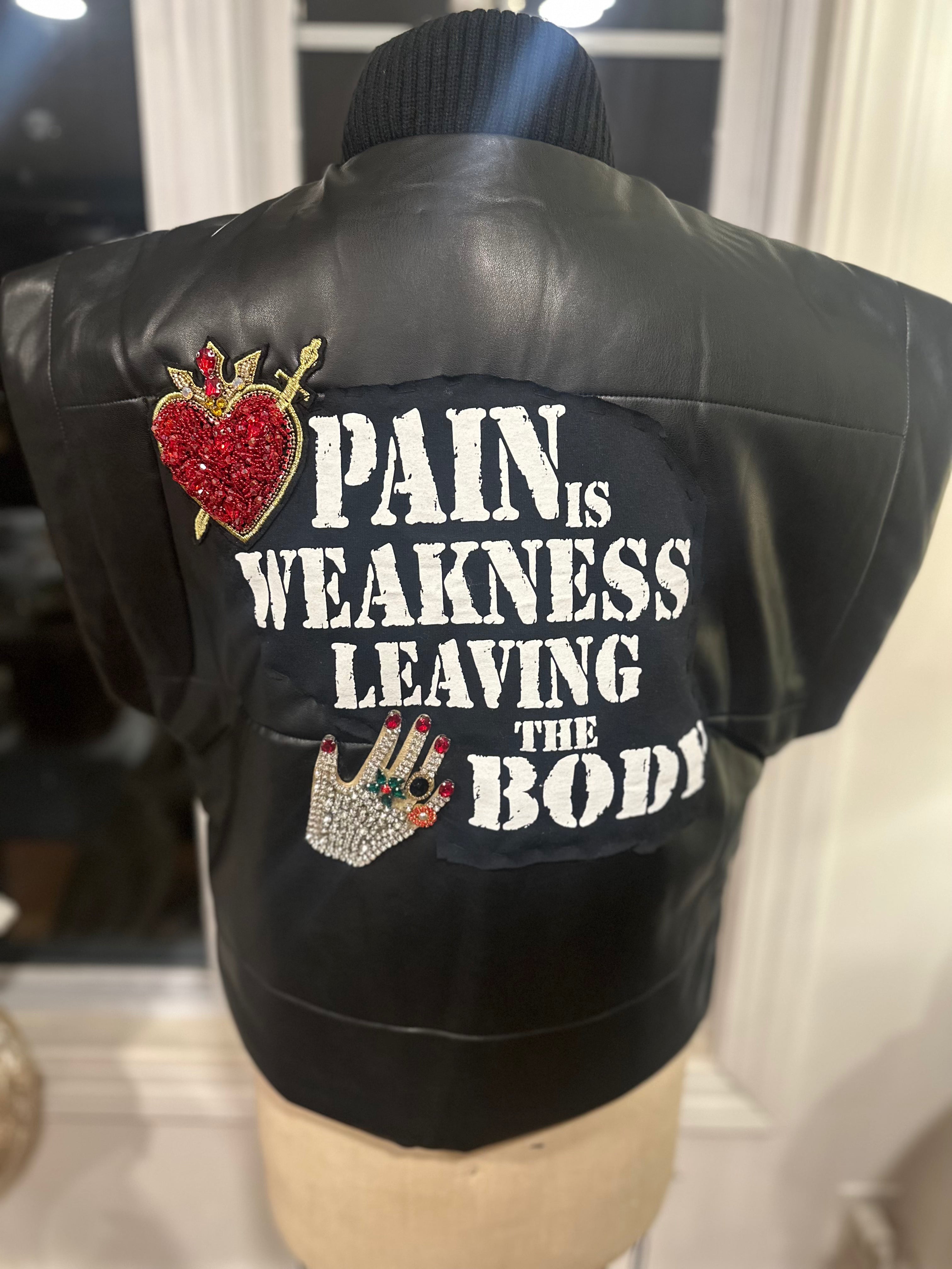 Truth Black Leather Women's Vest with Embroidered Patch