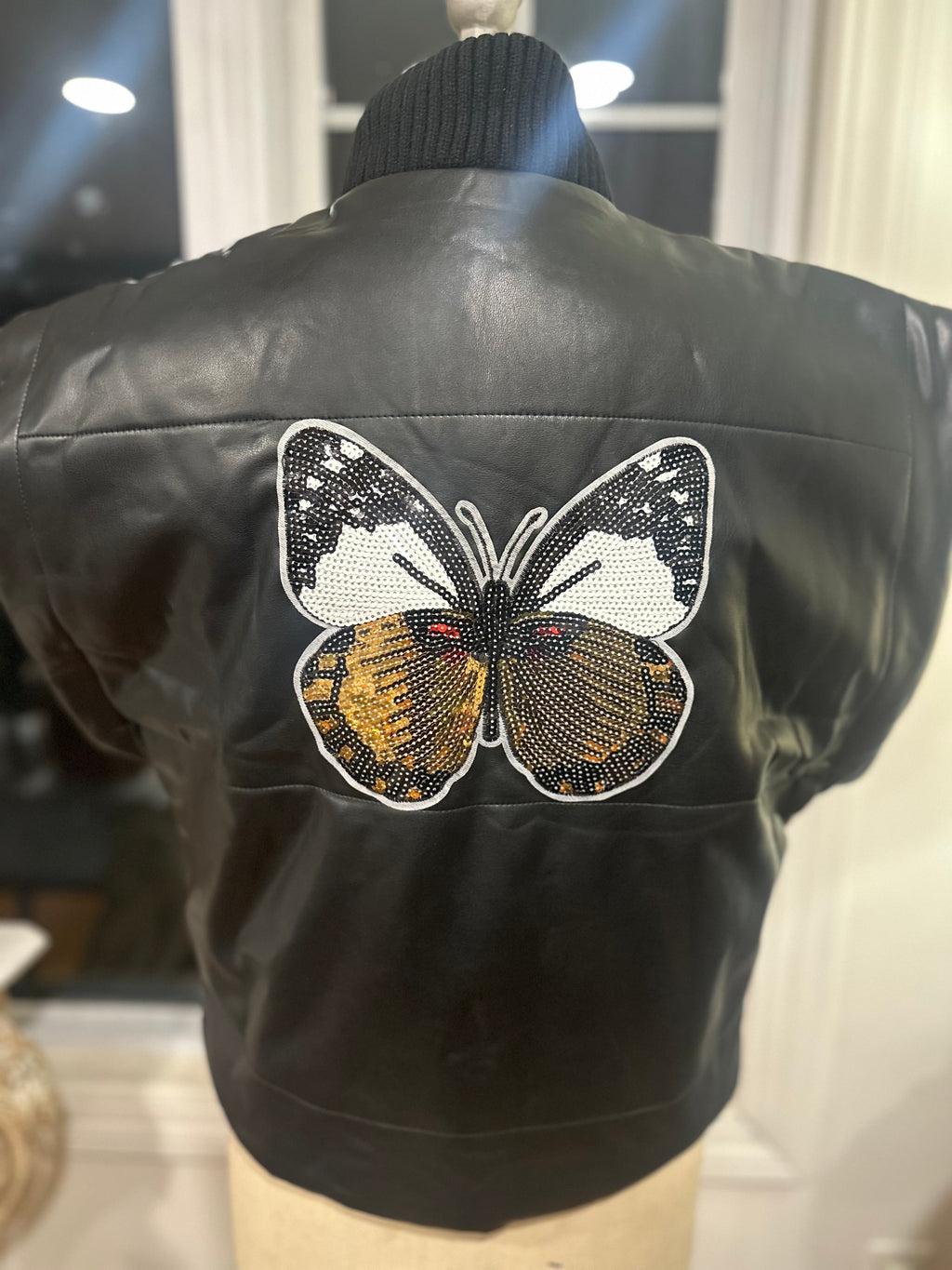 Truth Black Leather Women's Vest with Embroidered Patch