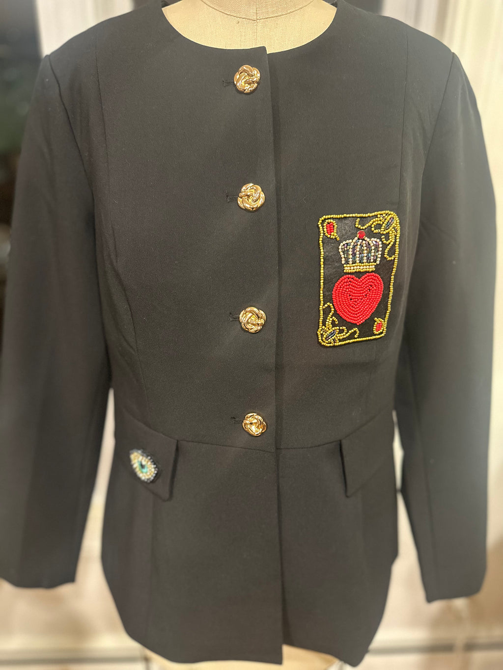 Haver & Blair Black LOVE & PEACE Embellished Blazer