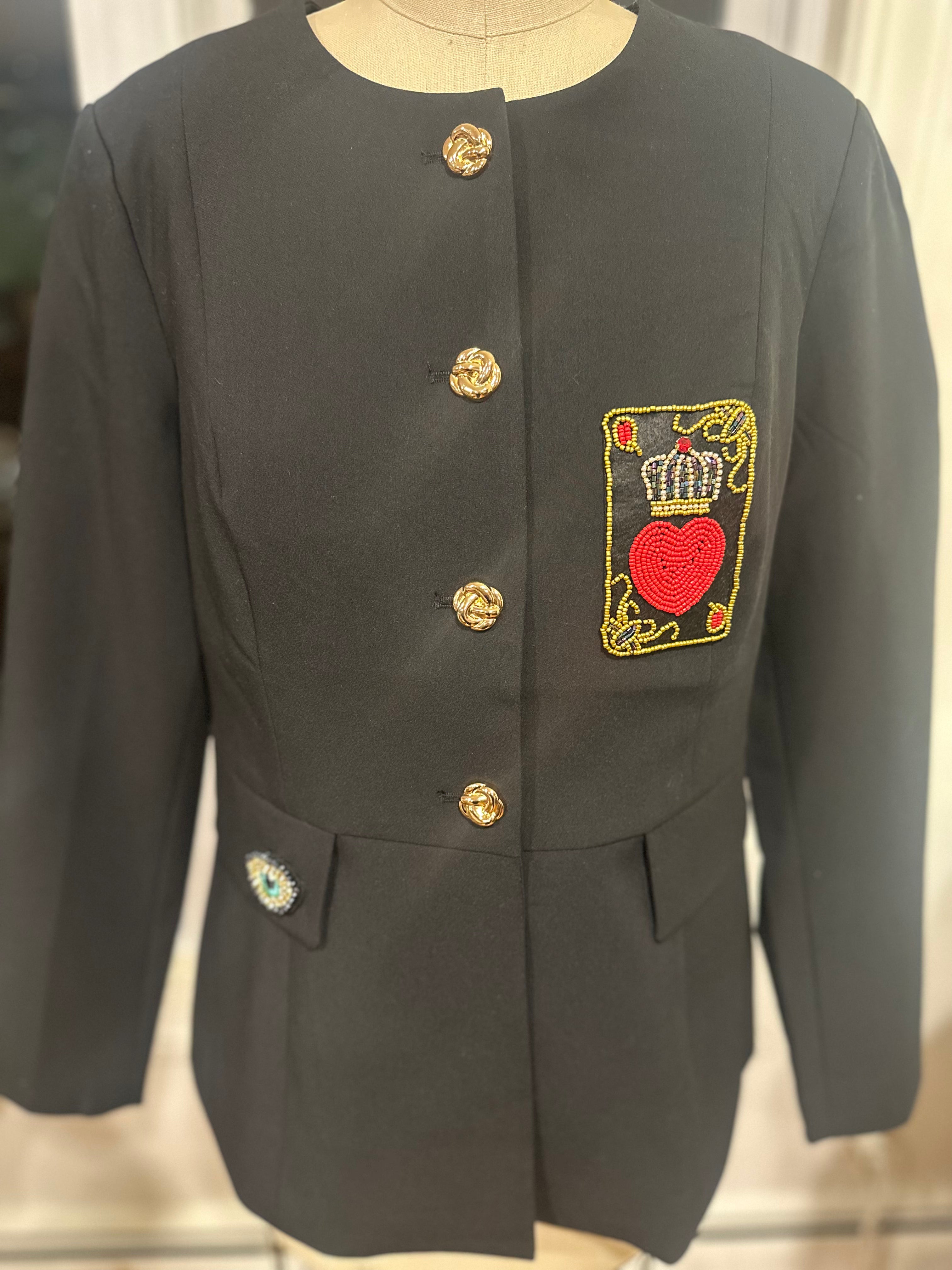 Haver & Blair Black LOVE & PEACE Embellished Blazer