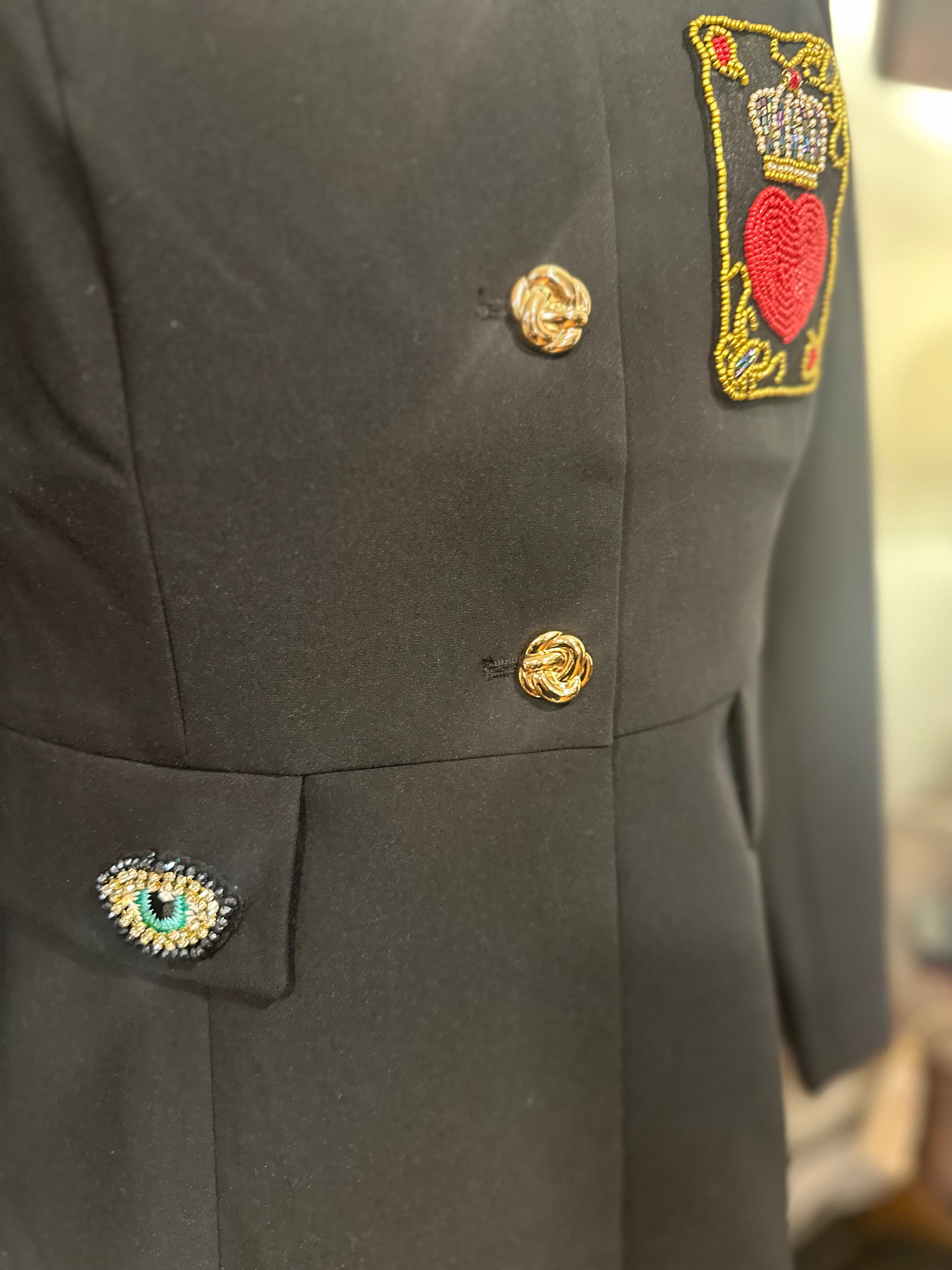 Haver & Blair Black LOVE & PEACE Embellished Blazer