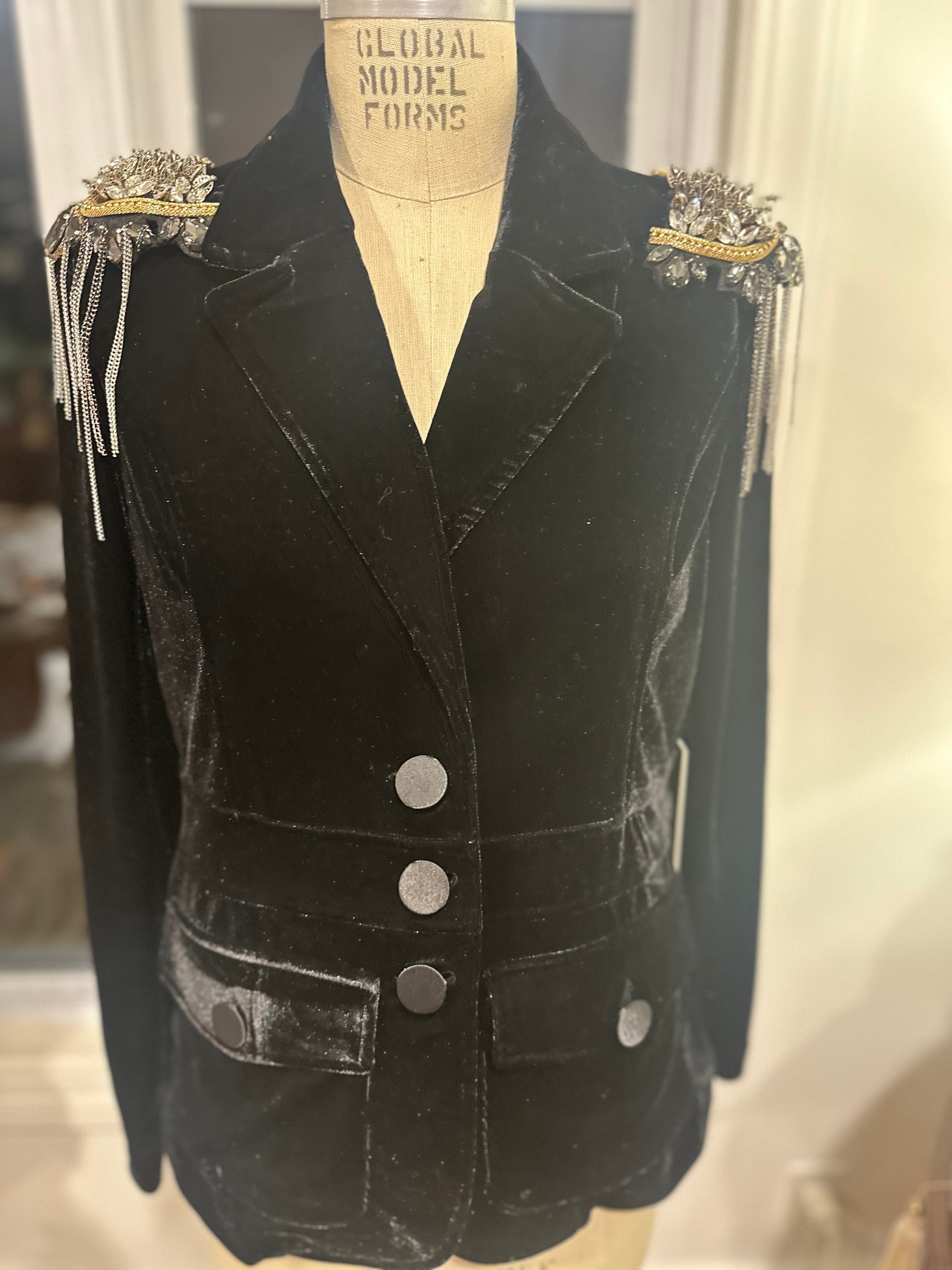 JOIE Black Velvet Statement Blazer