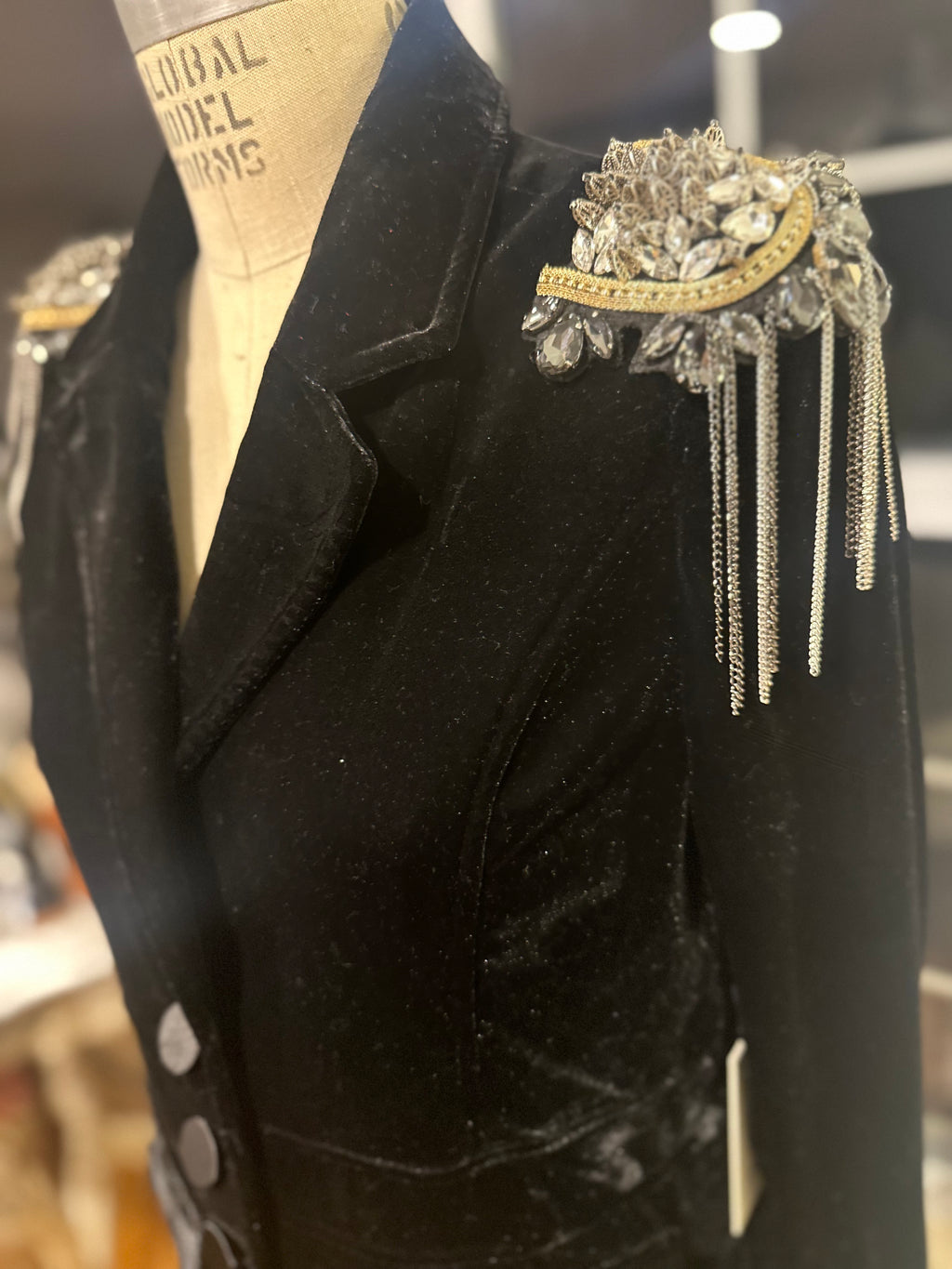 JOIE Black Velvet Statement Blazer